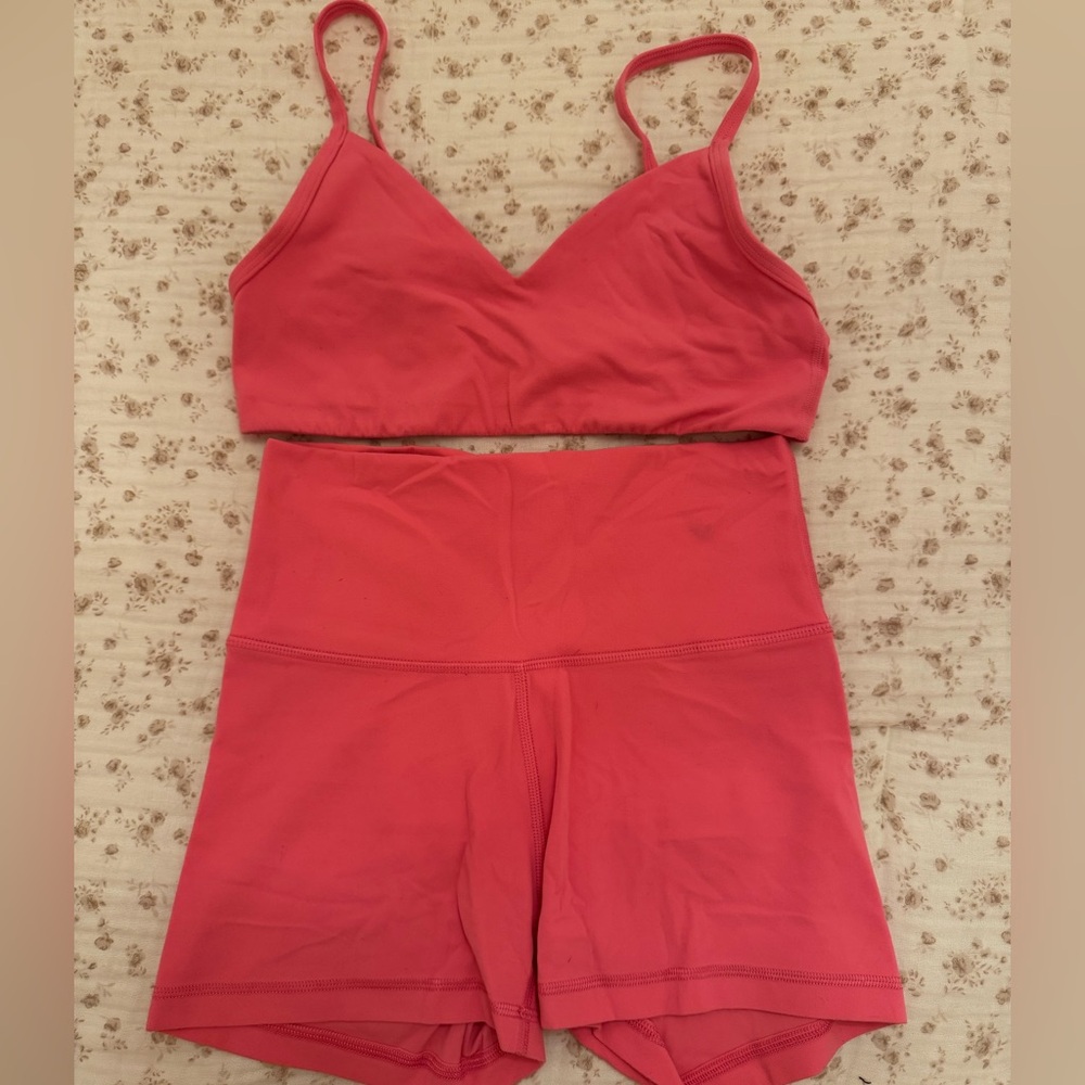 Aritzia pink workout set